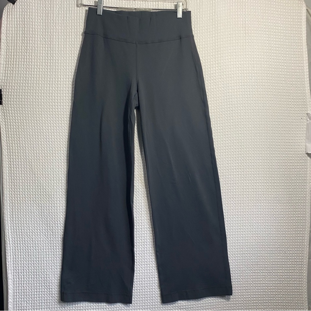 Lululemon Wide Leg Flare Yoga Pants 6 Gray Ankle Womens